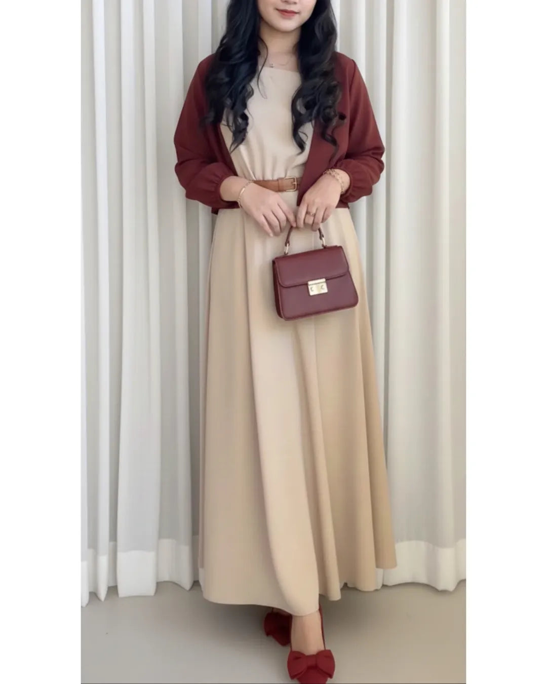 ROYAL SHIRT SKIRT (MEHROON )