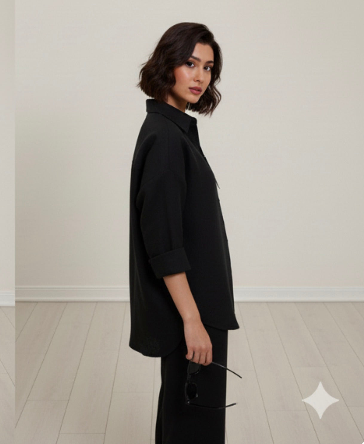 PREMIMUM BLACK CRUSED FABRIC CO RD SET