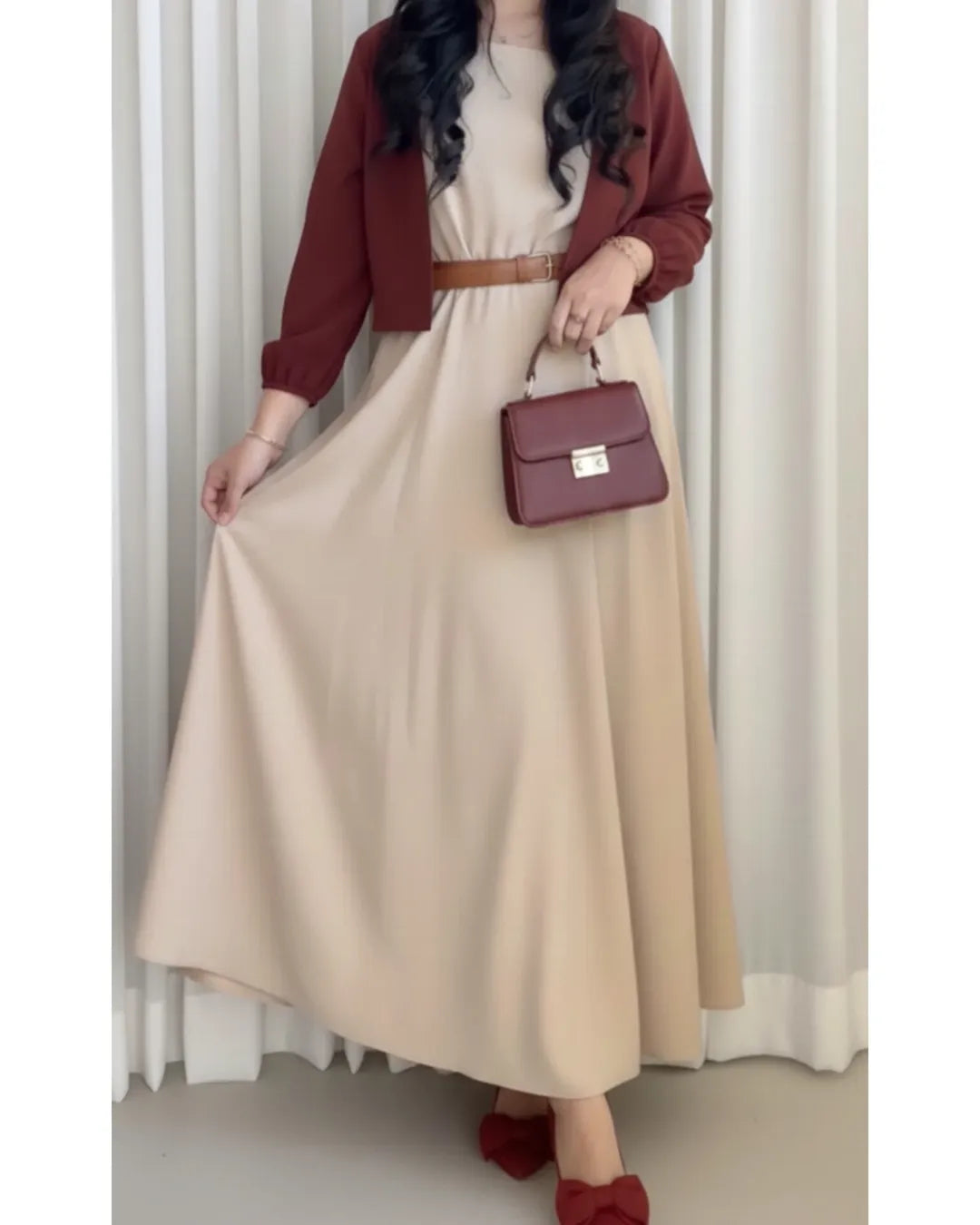 ROYAL SHIRT SKIRT (MEHROON )